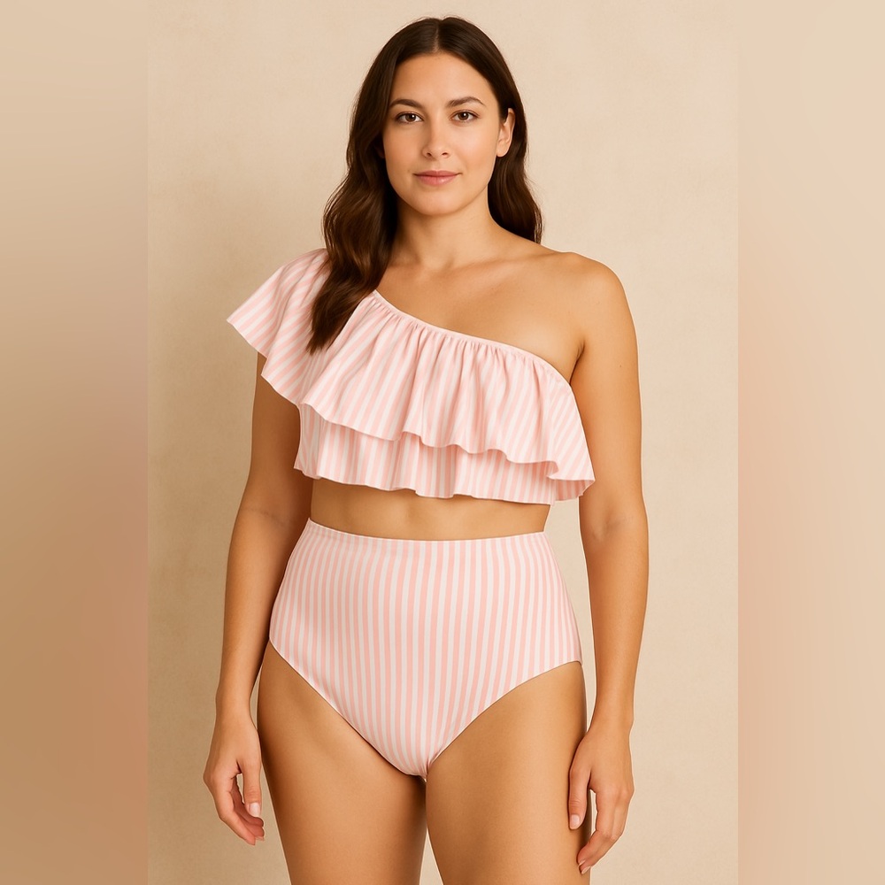 Pink Lily Pink and White Striped Top
